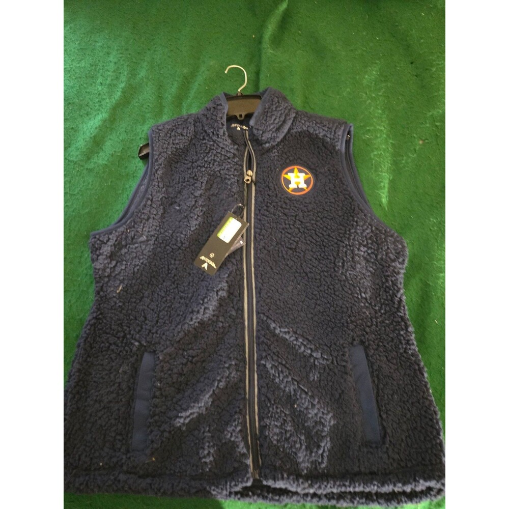 Houston Astros Antigua Womens Fuzzy Vest Sz 2XL Blue Color Very Warm